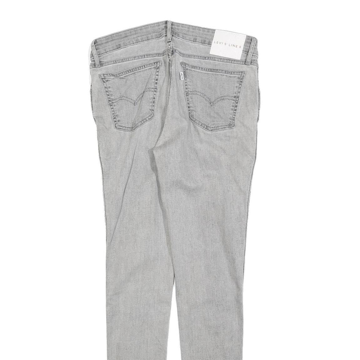 LEVI'S Womens Slim Grey Denim Skinny Jeans Cotton Blend W30 L32 Zip Fastening