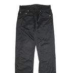 MS Mens Cotton Blend Black Regular Button Trousers W28 L34 Classic Fit