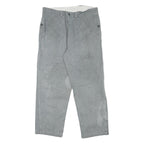 Grey Mens Regular Fit Cotton Blend Trousers W34 L27 Button Closure Casual