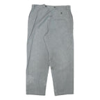 Grey Mens Regular Fit Cotton Blend Trousers W34 L27 Button Closure Casual