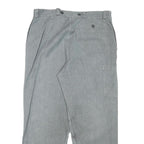 Grey Mens Regular Fit Cotton Blend Trousers W34 L27 Button Closure Casual