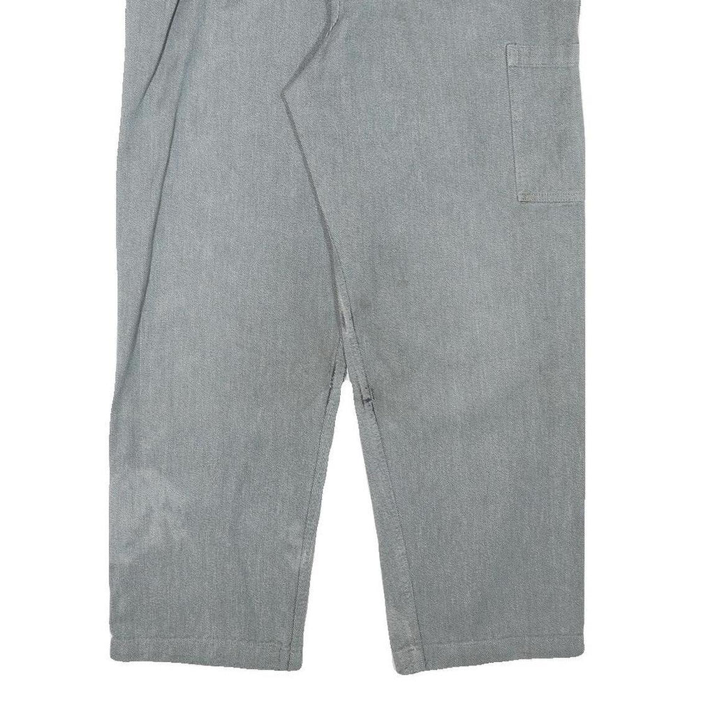 Grey Mens Regular Fit Cotton Blend Trousers W34 L27 Button Closure Casual