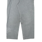 Grey Mens Regular Fit Cotton Blend Trousers W34 L27 Button Closure Casual