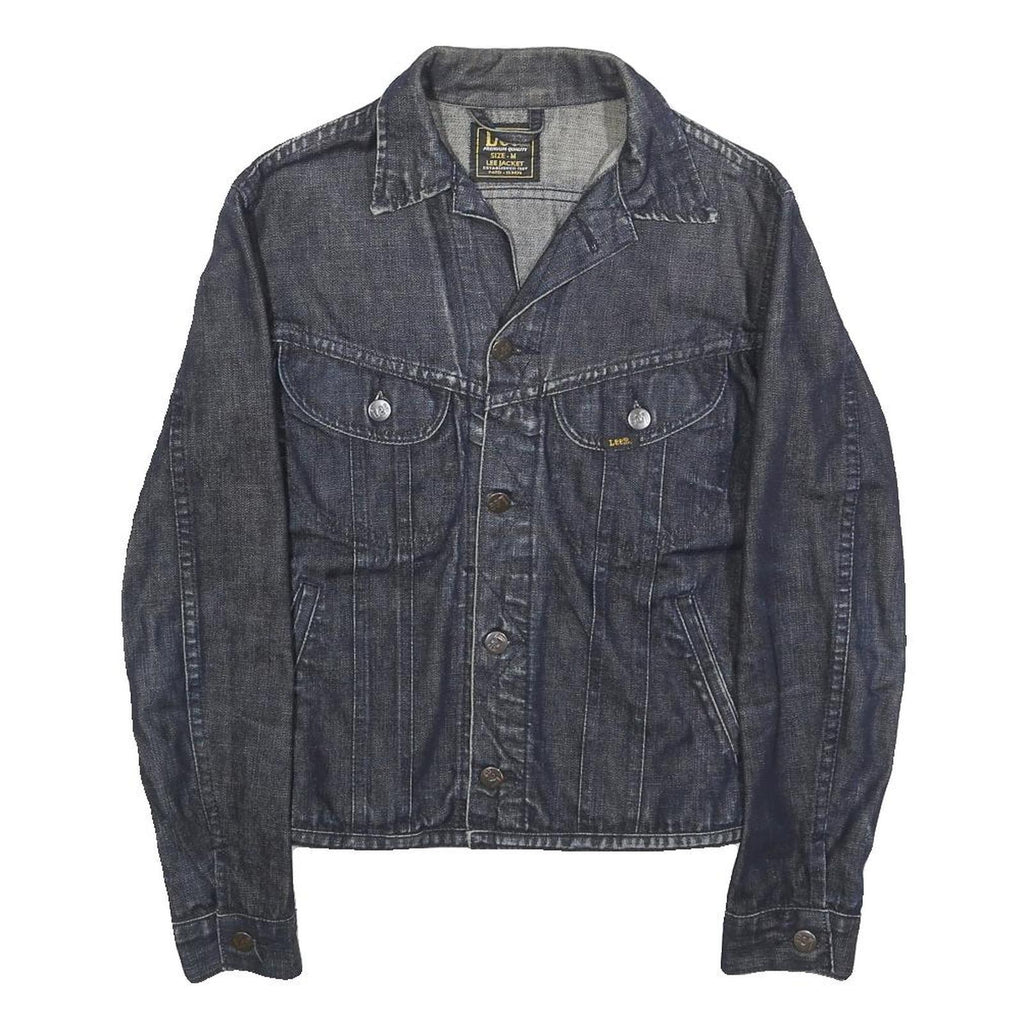 LEE Womens Blue Denim Jacket M Cotton Blend Classic Button Closure Casual