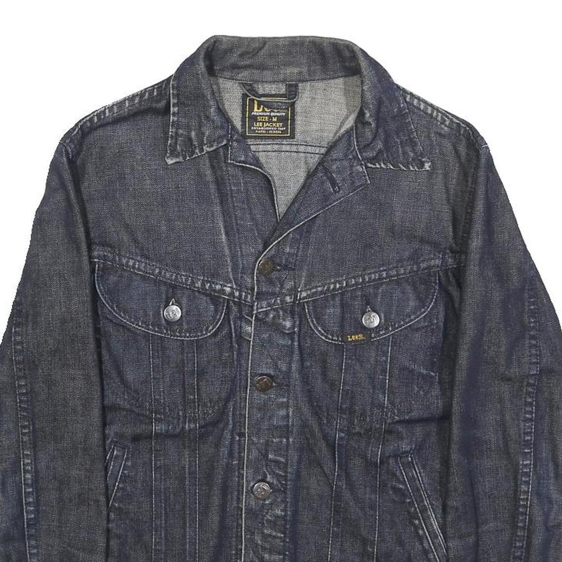 LEE Womens Blue Denim Jacket M Cotton Blend Classic Button Closure Casual