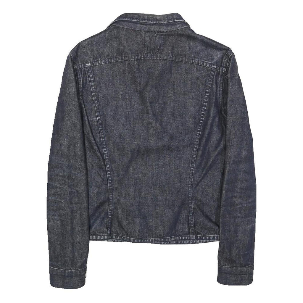 LEE Womens Blue Denim Jacket M Cotton Blend Classic Button Closure Casual