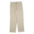 DICKIES Mens Cotton Blend Beige Regular Fit Straight Leg Trousers W32 L32