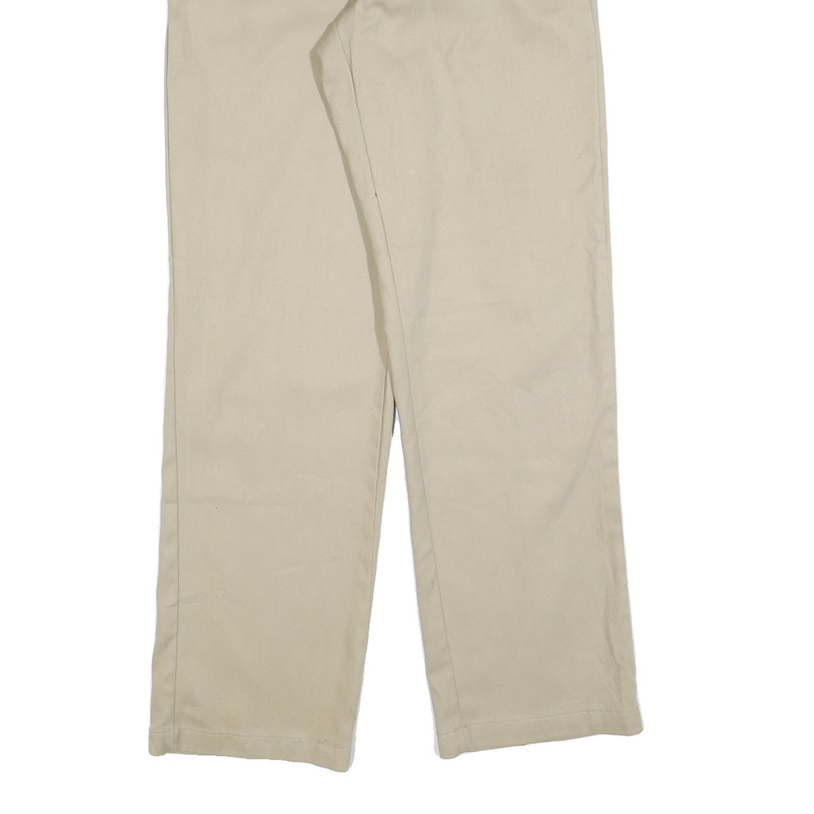 DICKIES Mens Cotton Blend Beige Regular Fit Straight Leg Trousers W32 L32