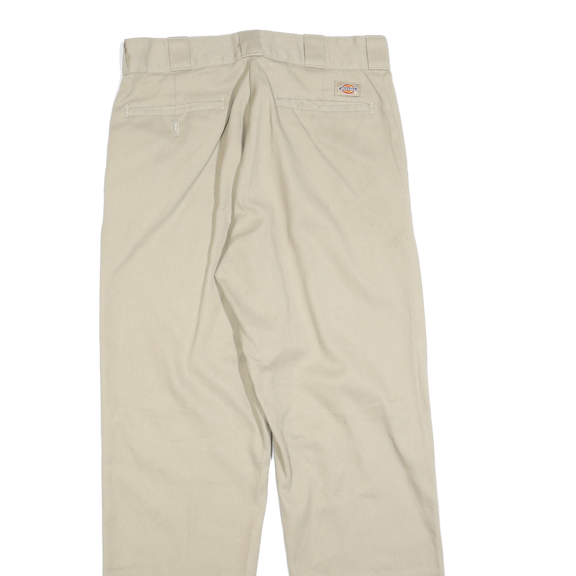 DICKIES Mens Cotton Blend Beige Regular Fit Straight Leg Trousers W32 L32