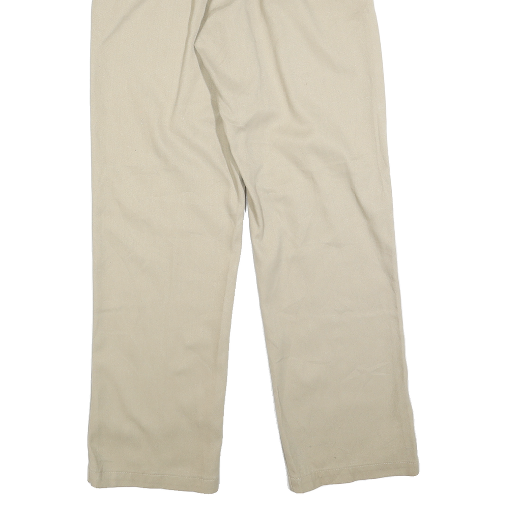 DICKIES Mens Cotton Blend Beige Regular Fit Straight Leg Trousers W32 L32