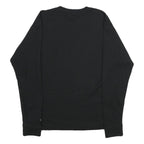 CHAMPION Mens Black Long Sleeve Crew Neck Cotton Blend T-Shirt M Logo Graphic