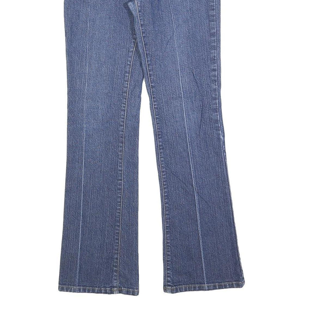 DKNY Womens Blue Regular Fit Flared Denim Medium Wash Jeans W28 L30 Stylish