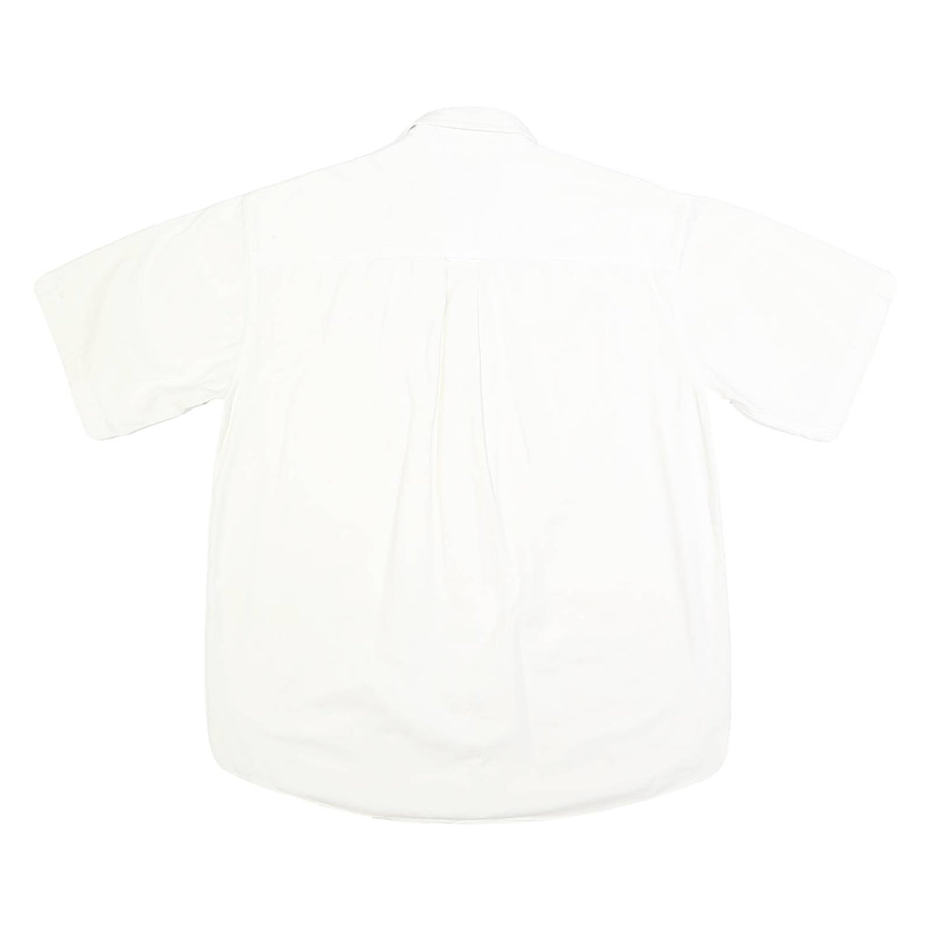 CHASE AUTHENTICS Mens White Team Winston Plain Shirt L Cotton Relaxed Fit Button
