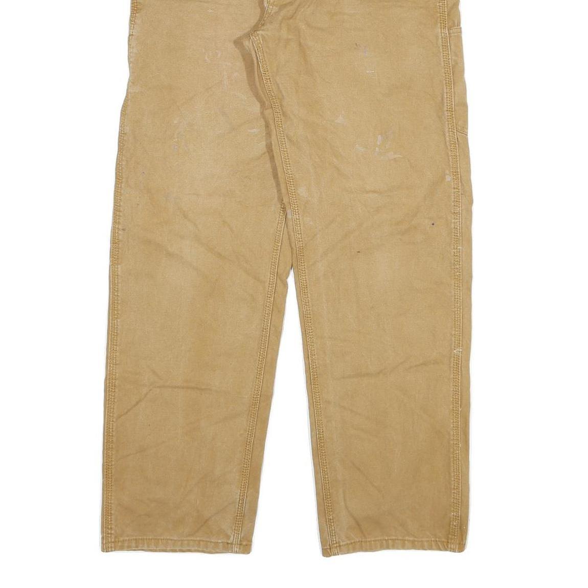 CARHARTT Mens Jeans Beige Regular Straight Denim W30 L28 Workwear Durable Cotton