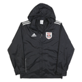 ADIDAS Mens Black White Crest Logo Lightweight Jacket S Polyester Zip Hooded
