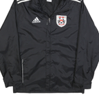 ADIDAS Mens Black White Crest Logo Lightweight Jacket S Polyester Zip Hooded