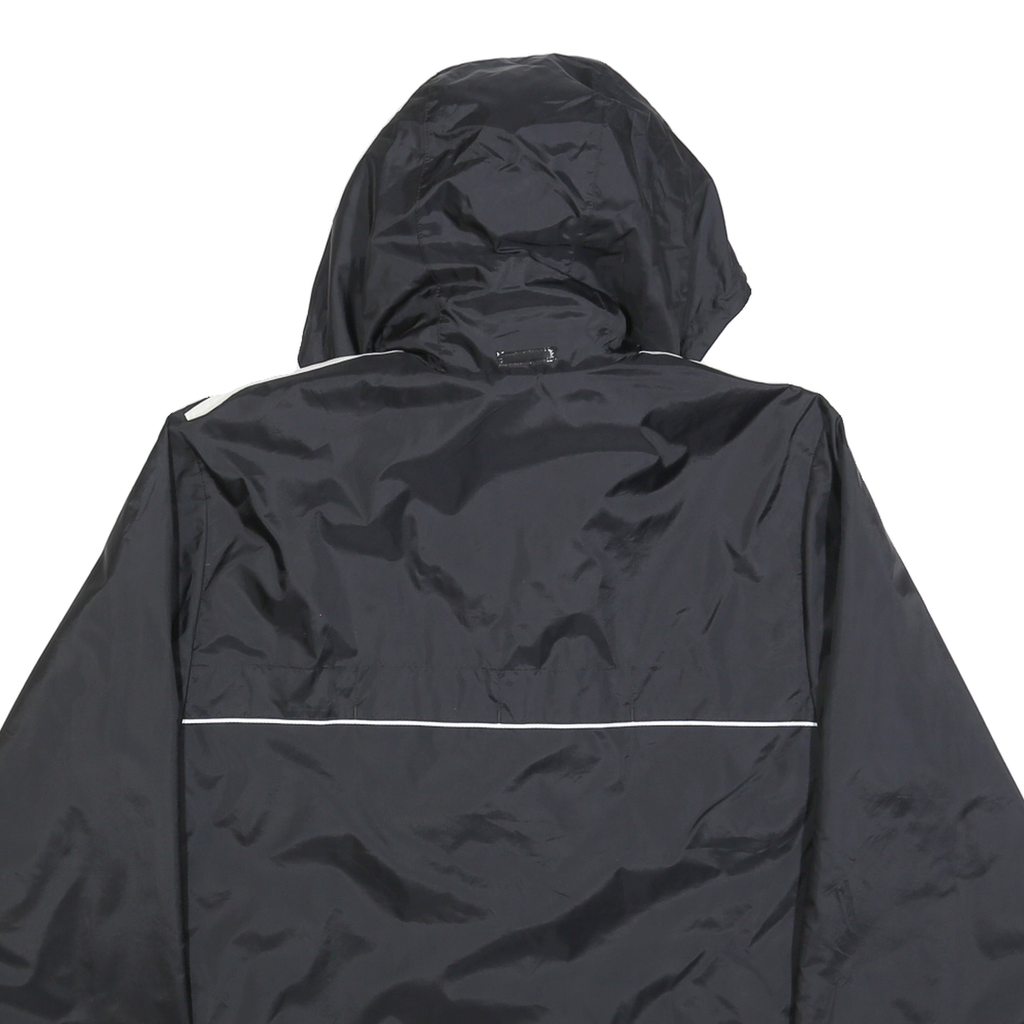 ADIDAS Mens Black White Crest Logo Lightweight Jacket S Polyester Zip Hooded