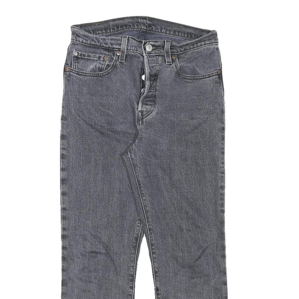 LEVI'S 501 Womens Jeans Grey Regular Straight Denim Raw W28 L25 Button Closure