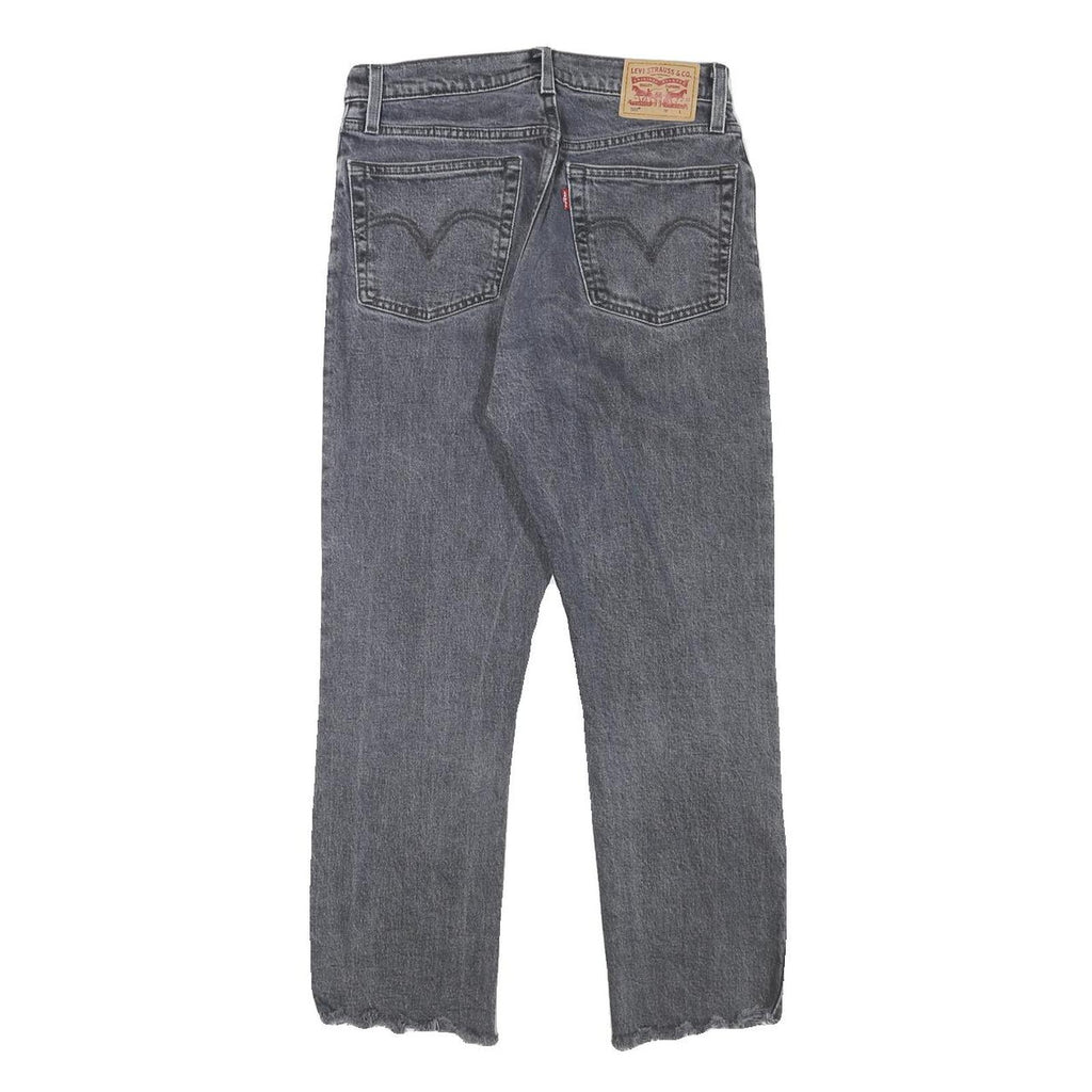 LEVI'S 501 Womens Jeans Grey Regular Straight Denim Raw W28 L25 Button Closure