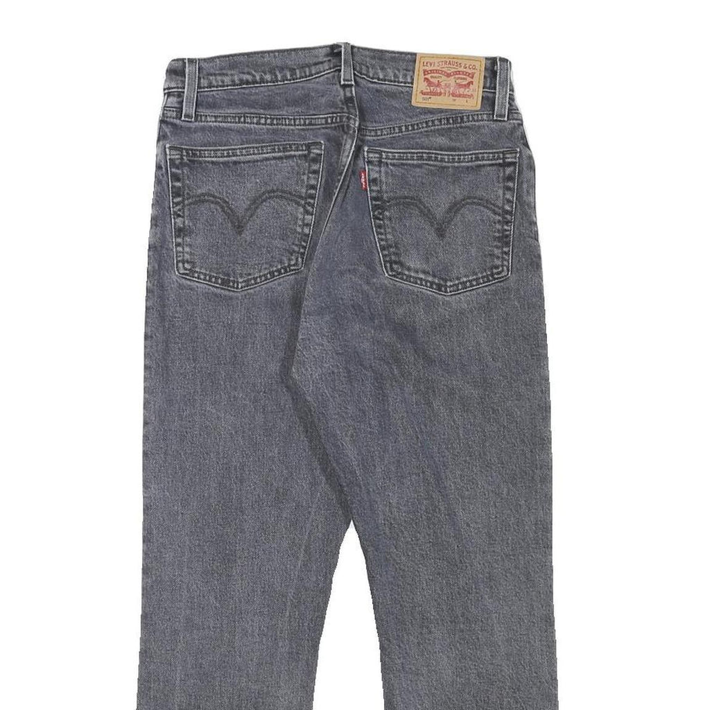 LEVI'S 501 Womens Jeans Grey Regular Straight Denim Raw W28 L25 Button Closure