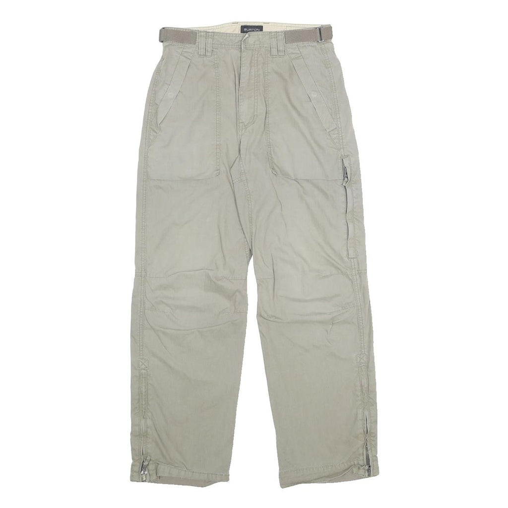 BURTON Mens Cotton Blend Beige Regular Fit Straight Leg Trousers W30 L29 Casual