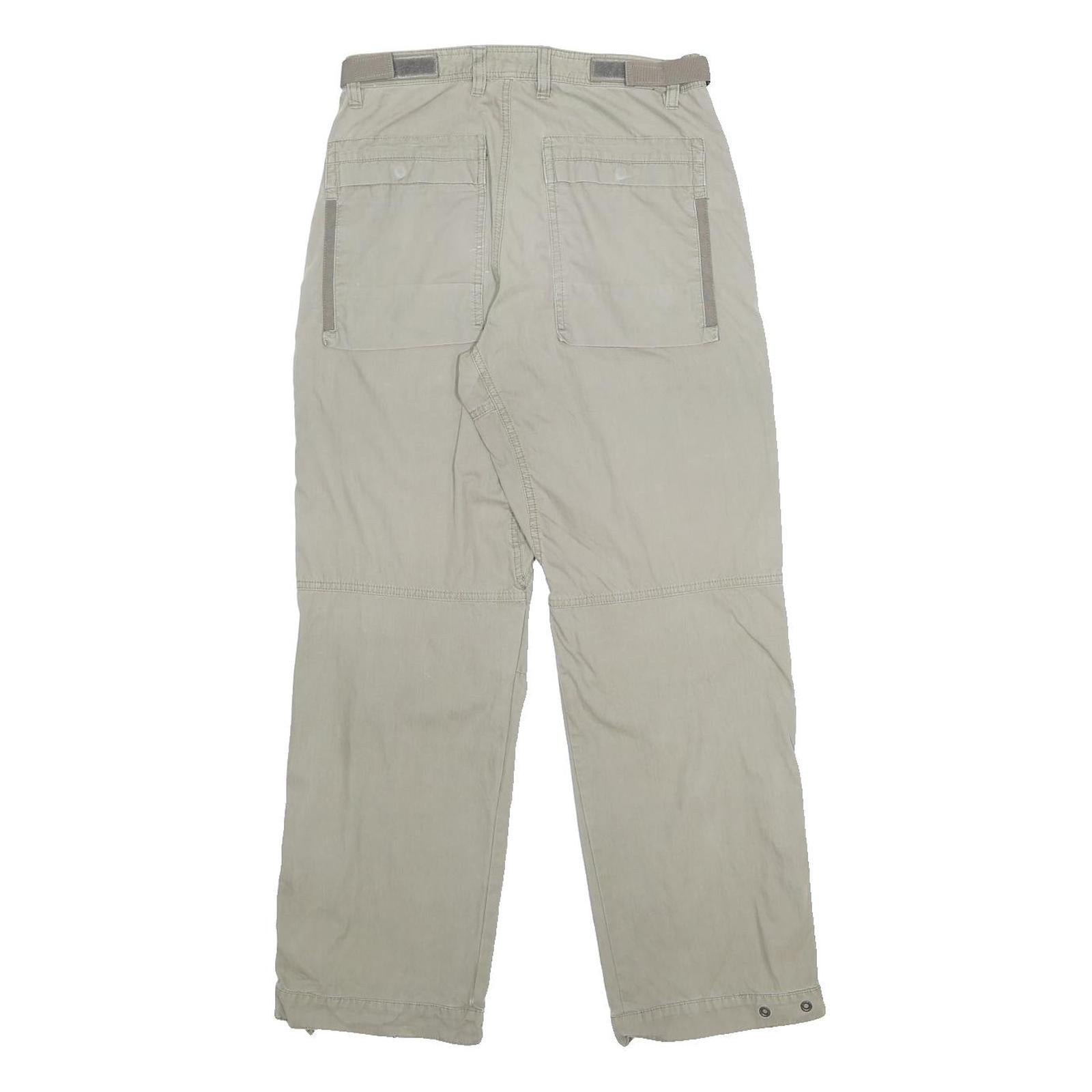 BURTON Mens Cotton Blend Beige Regular Fit Straight Leg Trousers W30 L29 Casual