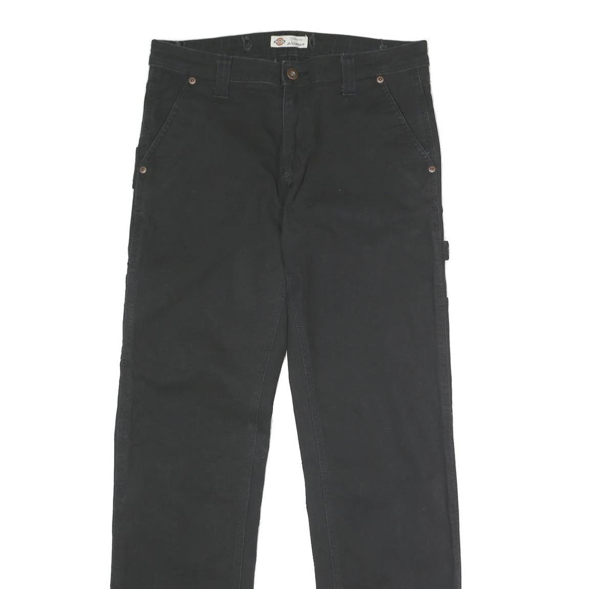 DICKIES Womens Black Regular Fit Straight Leg Trousers W32 L32 Workwear