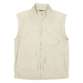 BURISPORT Mens Beige Polyester Blend Zip Jacket L Sleeveless Lightweight Utility