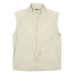 BURISPORT Mens Beige Polyester Blend Zip Jacket L Sleeveless Lightweight Utility