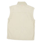 BURISPORT Mens Beige Polyester Blend Zip Jacket L Sleeveless Lightweight Utility