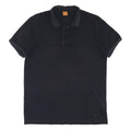 HUGO BOSS Mens Black Short Sleeve Plain L Polo Shirt Cotton Blend Casual