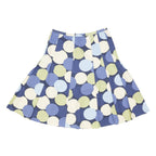 LAURA ASHLEY Womens Blue & Green Polka Dot Flare Knee Length Cotton Blend Skirt