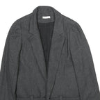 PROMOD Womens Grey Wool Blend Jacket UK 12 Regular Fit Plain Classic Blazer