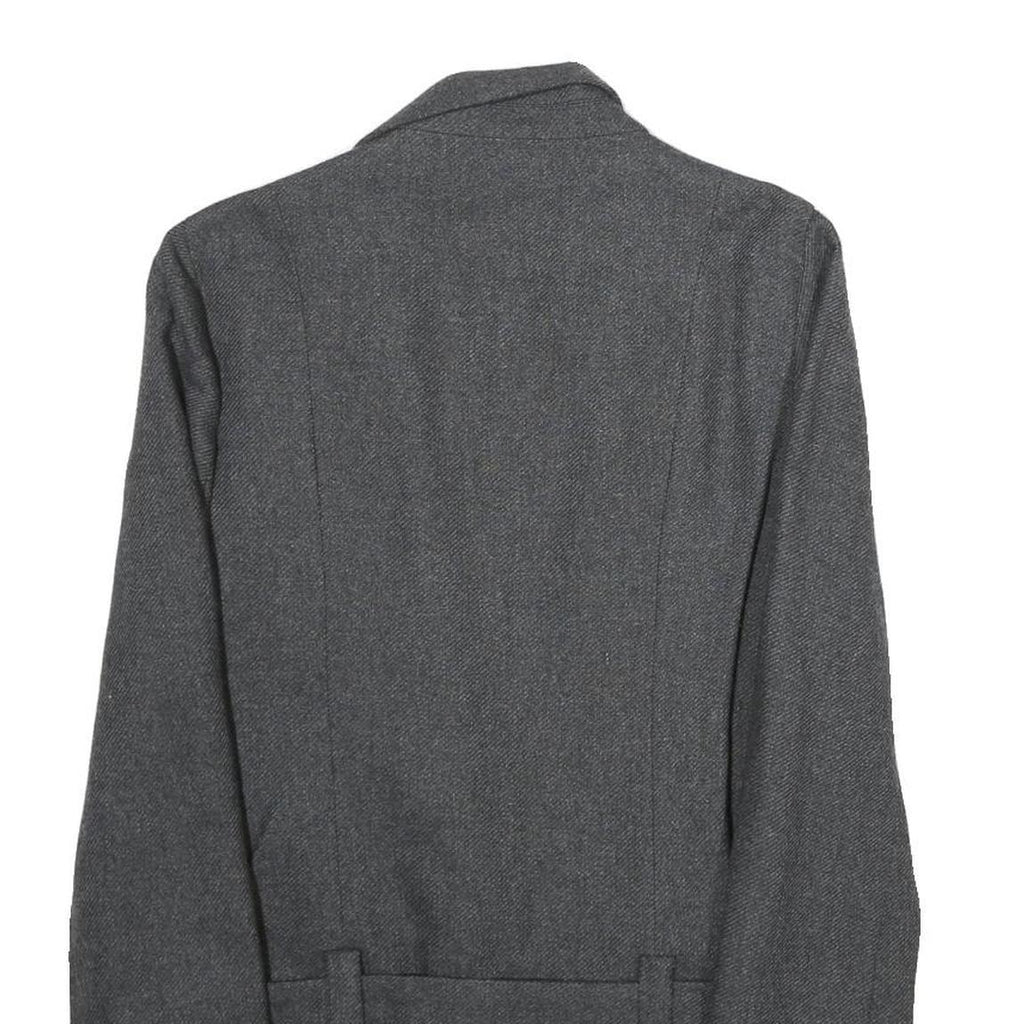 PROMOD Womens Grey Wool Blend Jacket UK 12 Regular Fit Plain Classic Blazer