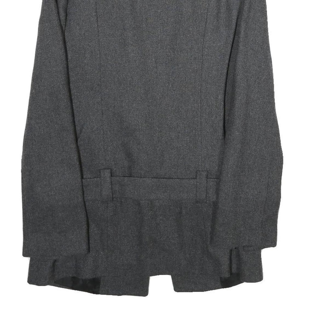 PROMOD Womens Grey Wool Blend Jacket UK 12 Regular Fit Plain Classic Blazer