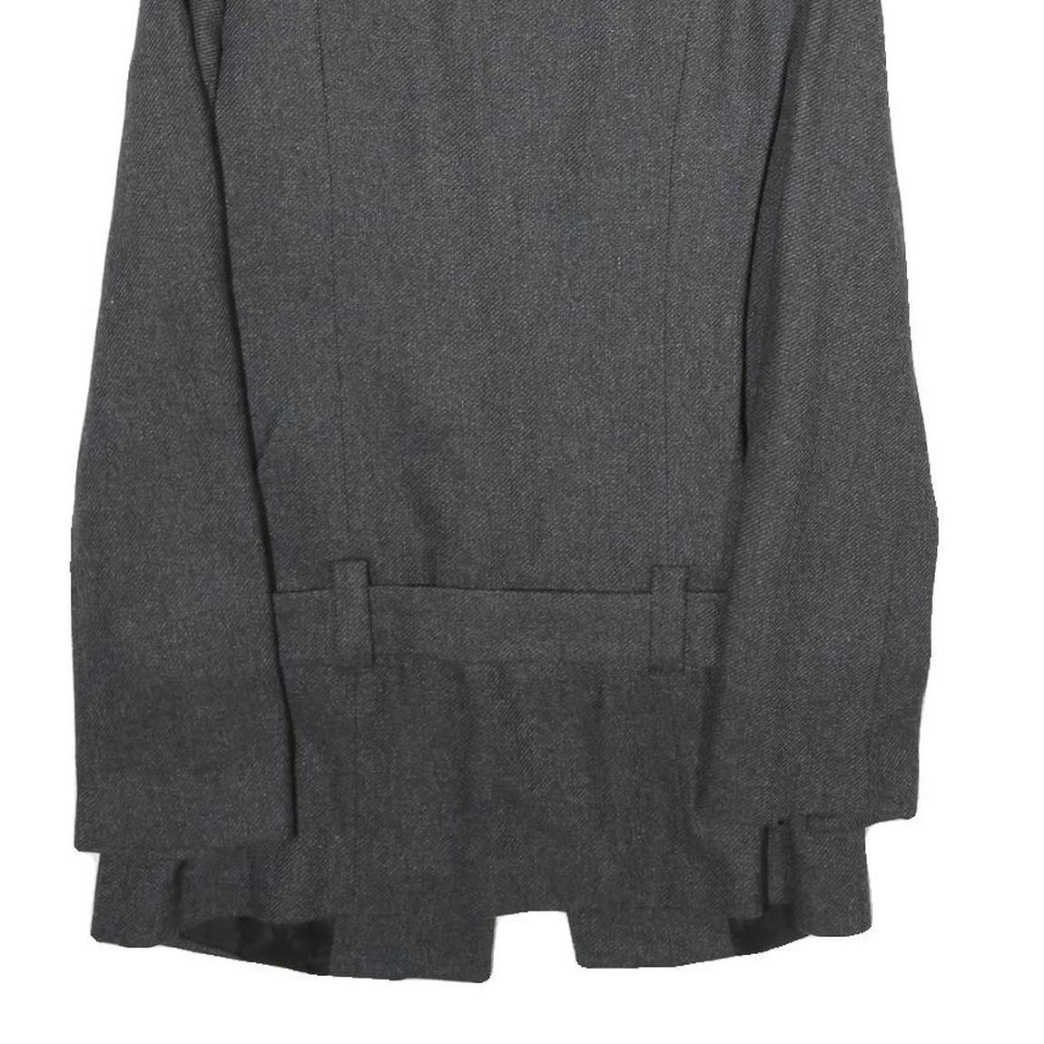 PROMOD Womens Grey Wool Blend Jacket UK 12 Regular Fit Plain Classic Blazer