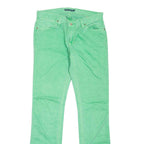 RALPH LAUREN Madison Womens Trousers Green Slim Straight Linen W29 L33