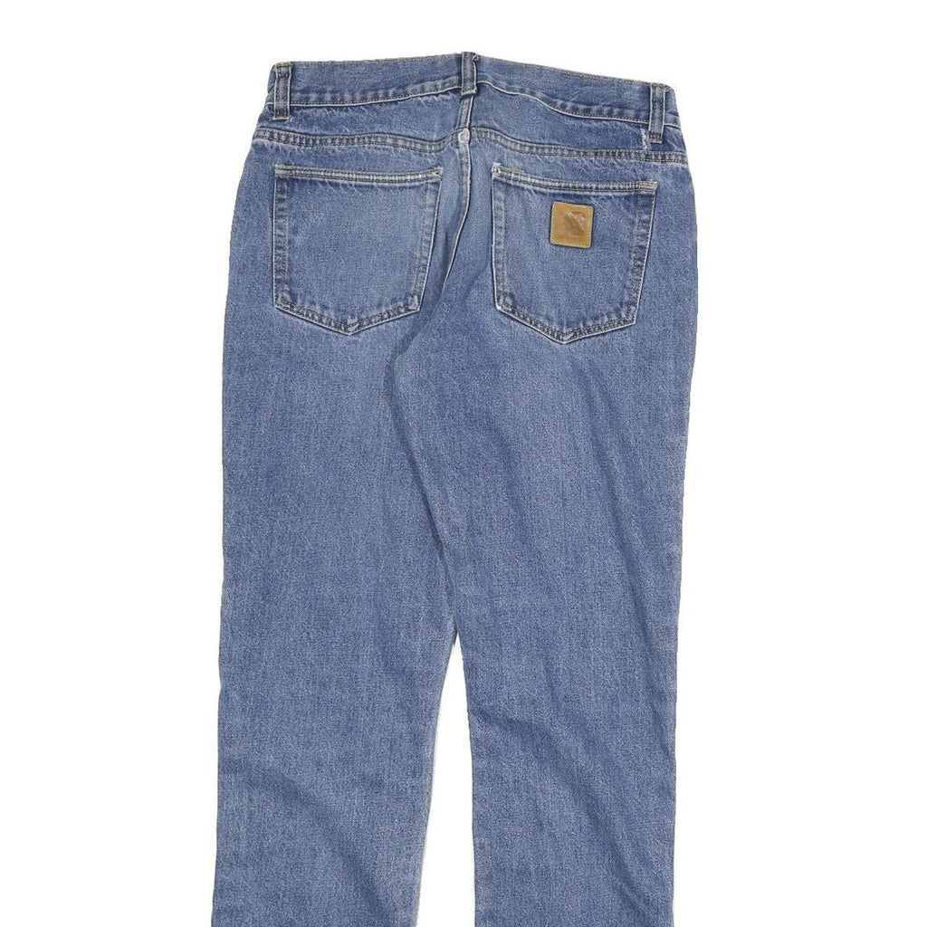 CARHARTT Mens Slim Blue Denim Jeans W31 L32 Classic Cotton Blend Zip Pocket