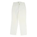 LEE Womens Cotton White Regular Fit Straight Leg Trousers W26 L26 Classic Zip
