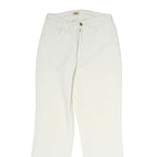 LEE Womens Cotton White Regular Fit Straight Leg Trousers W26 L26 Classic Zip
