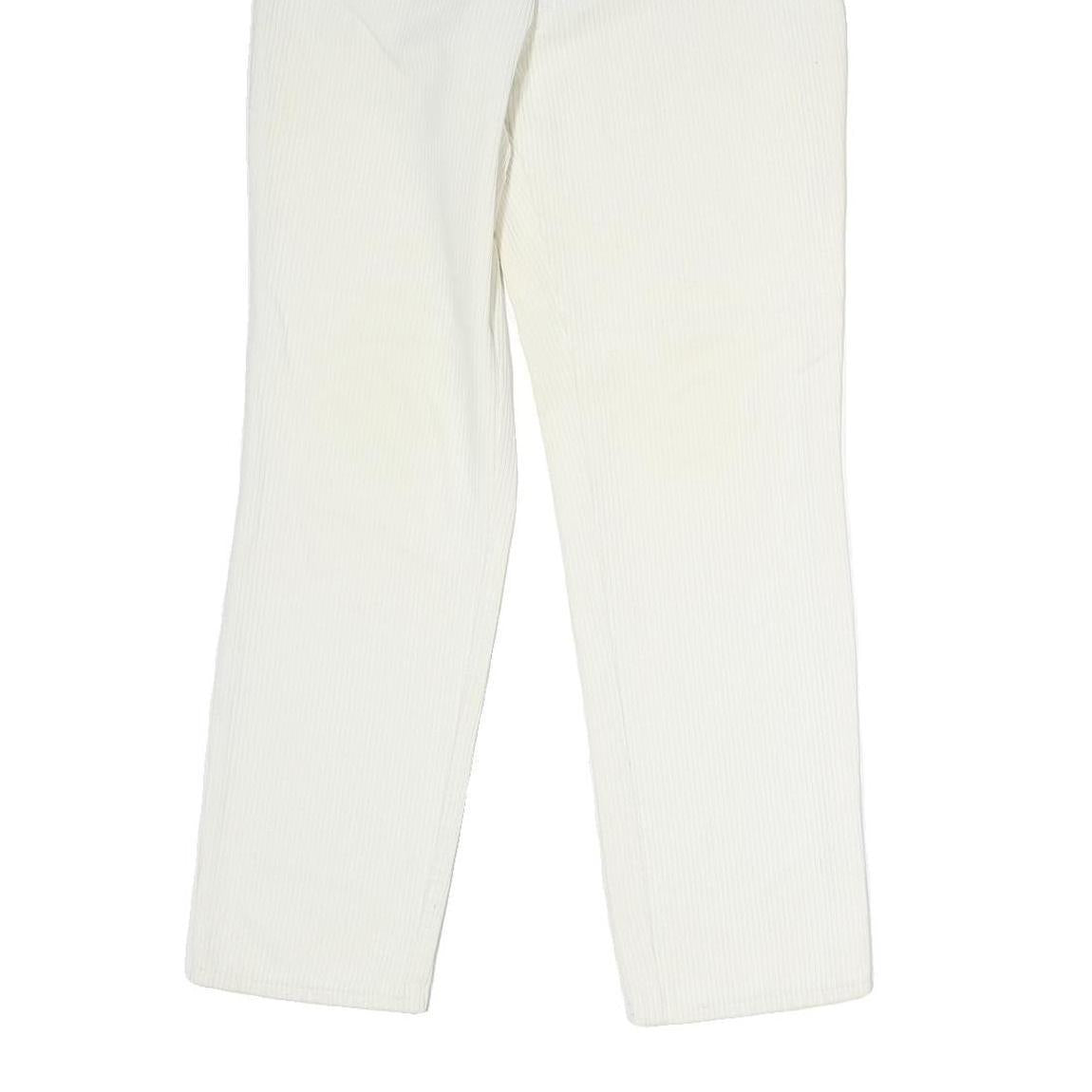 LEE Womens Cotton White Regular Fit Straight Leg Trousers W26 L26 Classic Zip