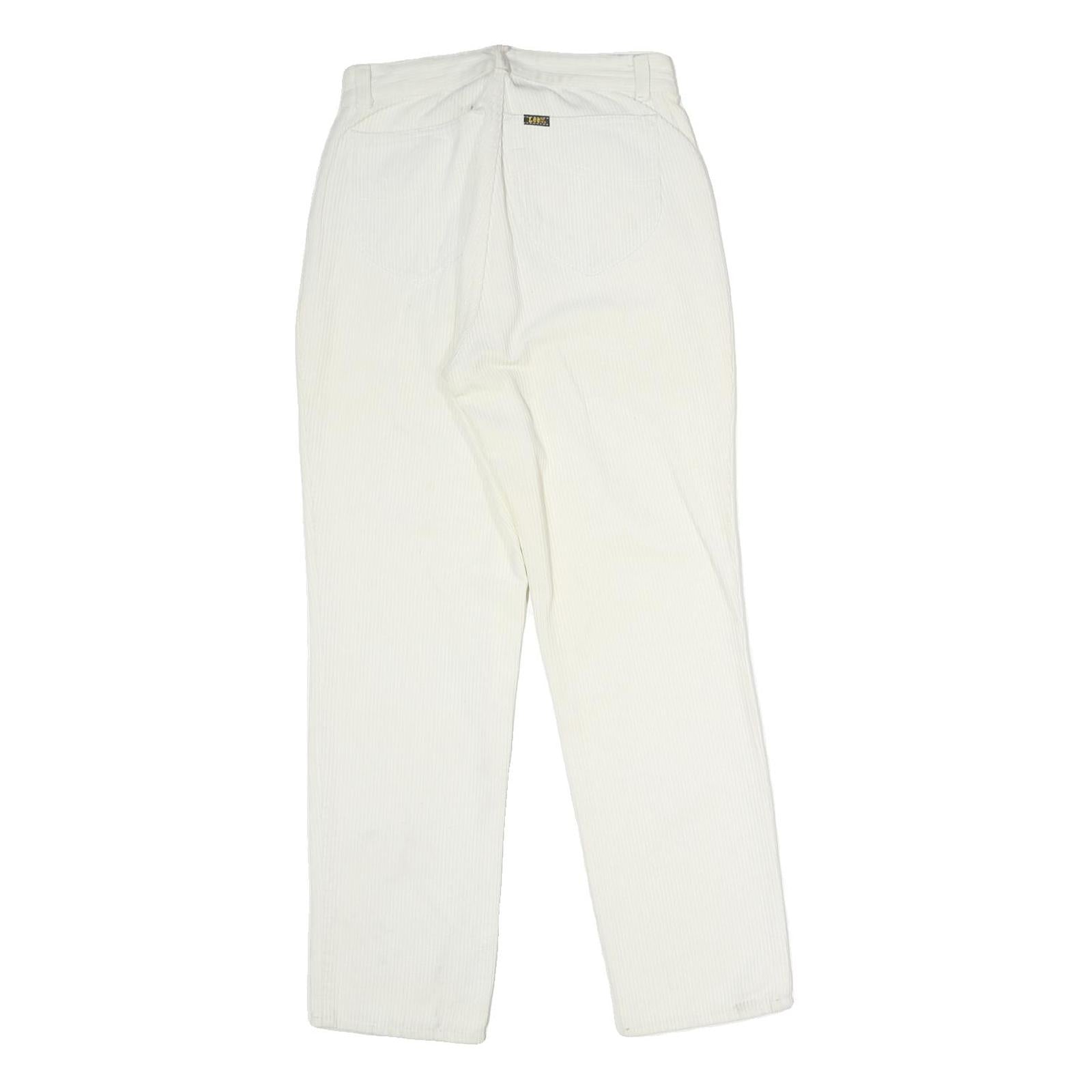 LEE Womens Cotton White Regular Fit Straight Leg Trousers W26 L26 Classic Zip