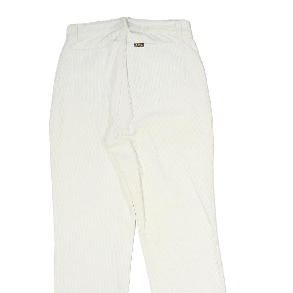 LEE Womens Cotton White Regular Fit Straight Leg Trousers W26 L26 Classic Zip