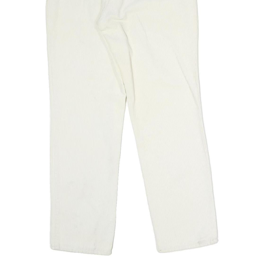 LEE Womens Cotton White Regular Fit Straight Leg Trousers W26 L26 Classic Zip