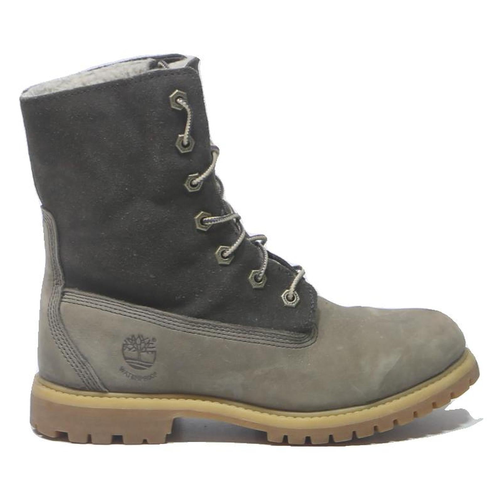 TIMBERLAND Womens Premium Lace-Up Ankle Boots Grey & Black Synthetic UK 4.5