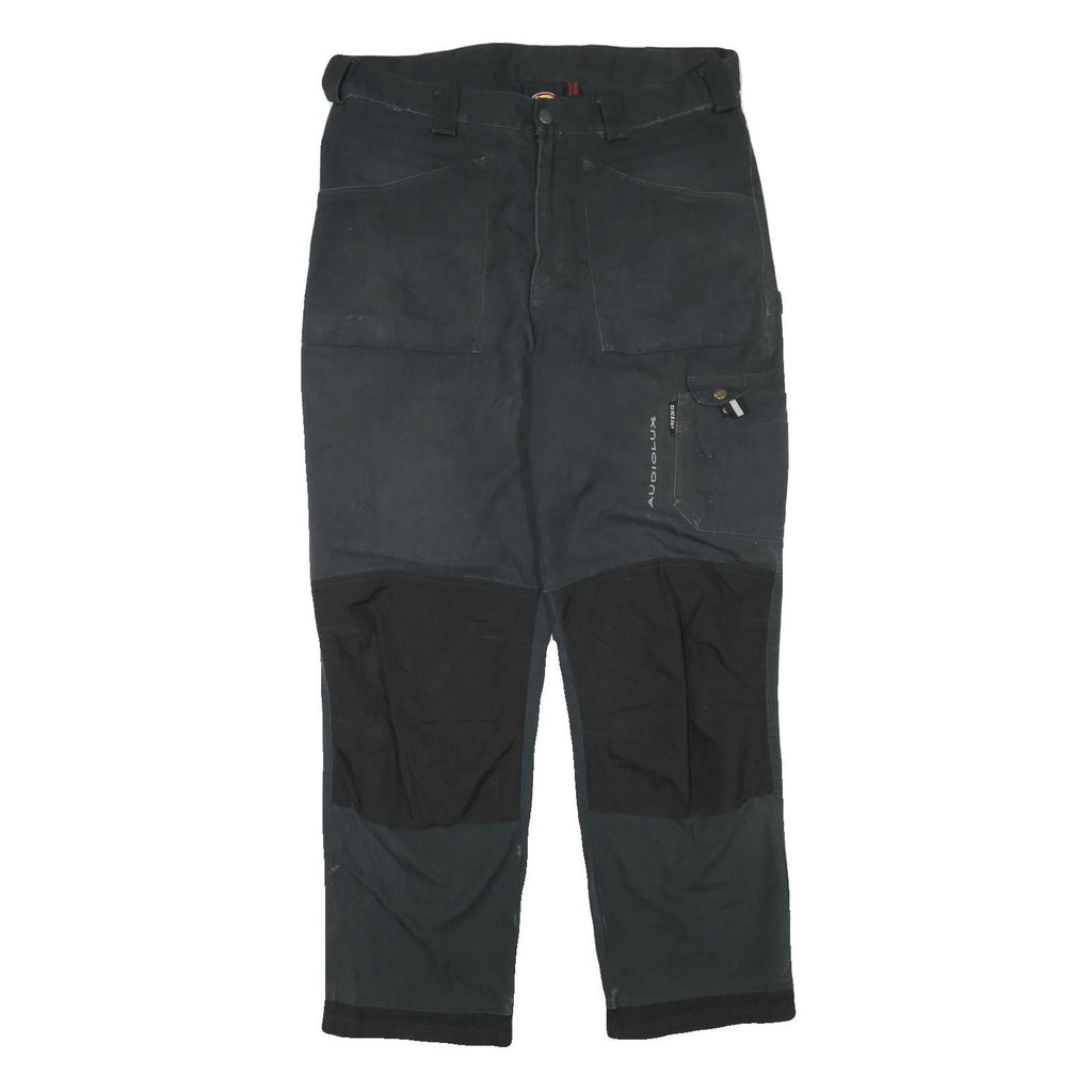 DICKIES Mens Cotton Blend Black Regular Straight Trousers W36 L32 Workwear