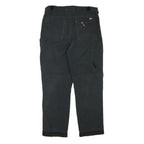 DICKIES Mens Cotton Blend Black Regular Straight Trousers W36 L32 Workwear
