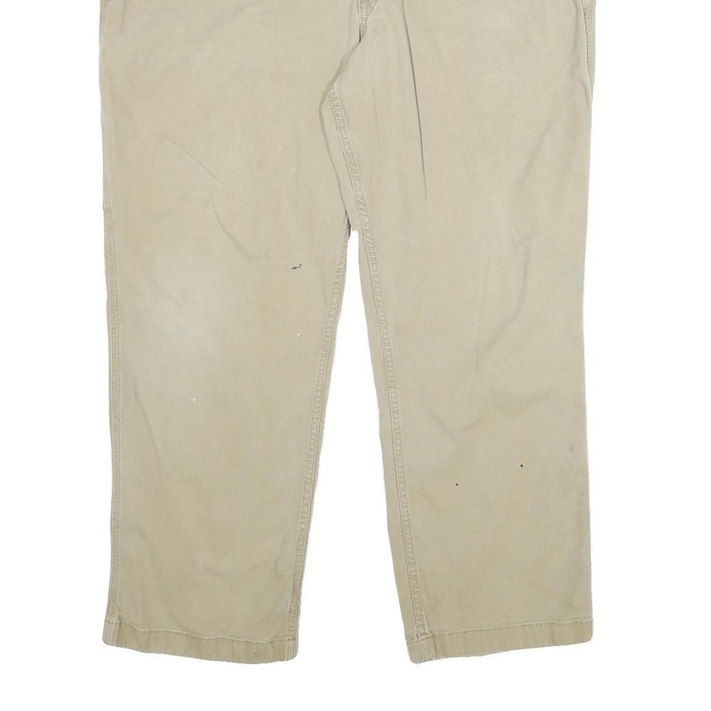 CARHARTT Mens Cotton Blend Beige Relaxed Fit Straight Trousers W42 L30 Workwear