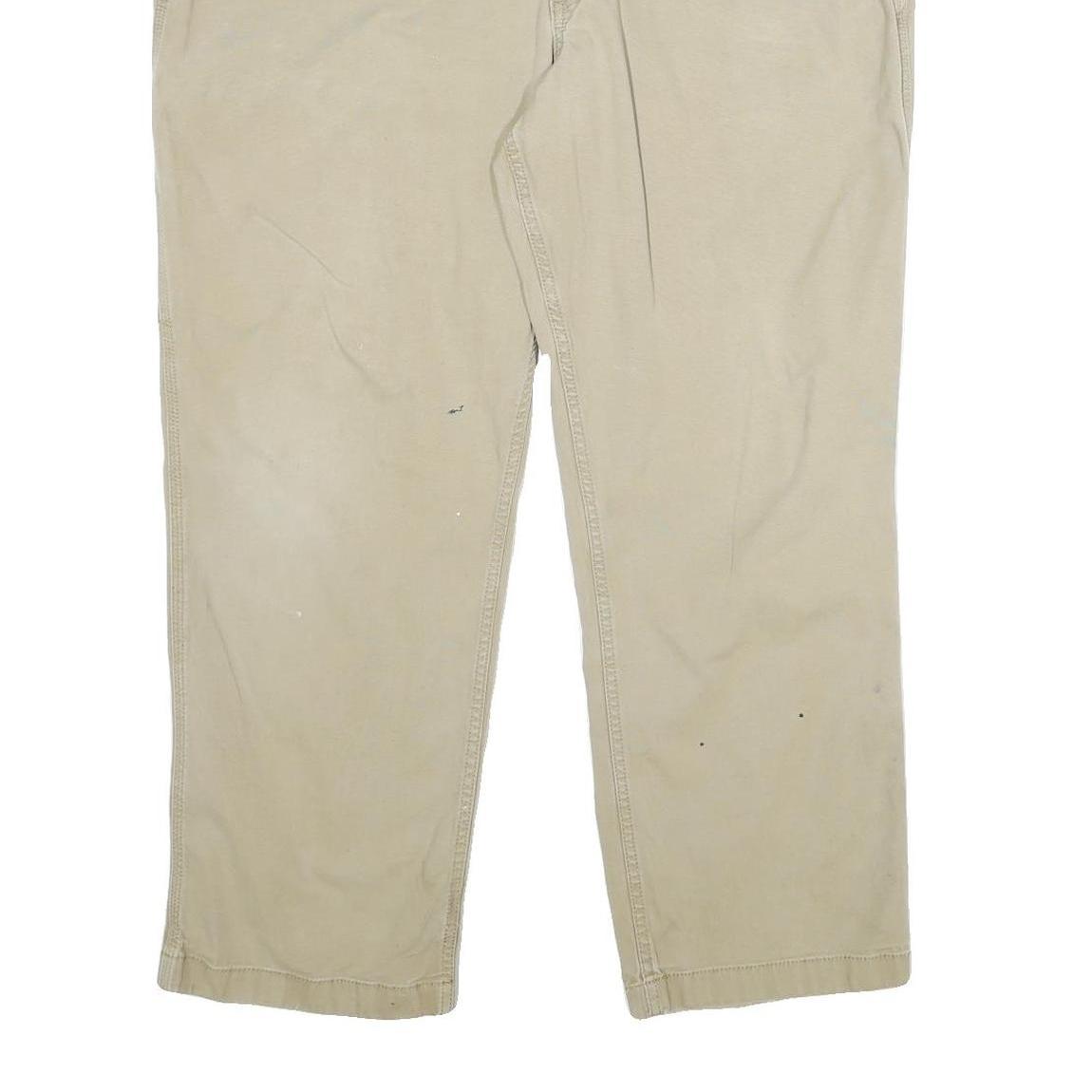 CARHARTT Mens Cotton Blend Beige Relaxed Fit Straight Trousers W42 L30 Workwear