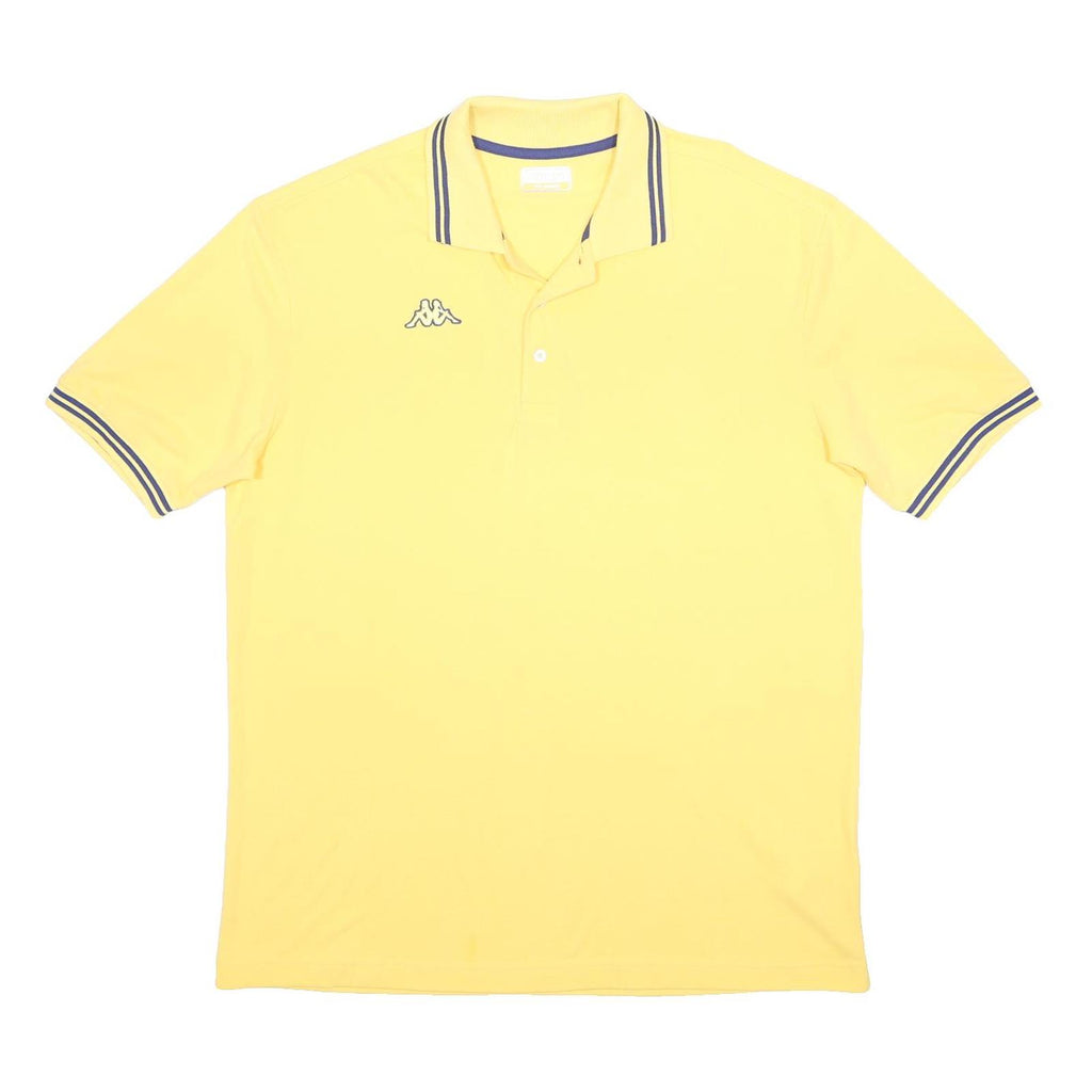 KAPPA Mens Yellow Polo Shirt 2XL Cotton Short Sleeve Casual Sportswear